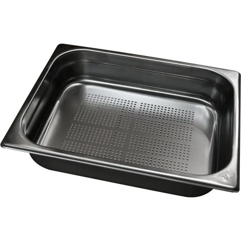 Bac gastronorme perforé GN 1/2 - 150 poignées escamontables en inox REDFOX - GND 1/2-150 U - REDFOX