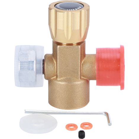 Adaptateur de Recharge CO2 en Laiton avec Raccord W21.8-14, Manomètre 3000PSI pour Bouteille de Gaz