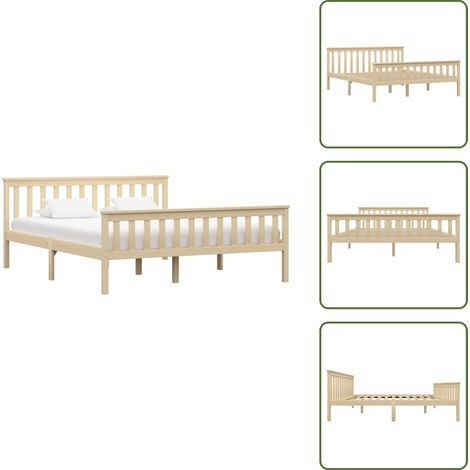 Letto con doghe - vidaXL Giroletto senza Materasso Naturale 160x200 cm Legno di Pino - Letto in pino