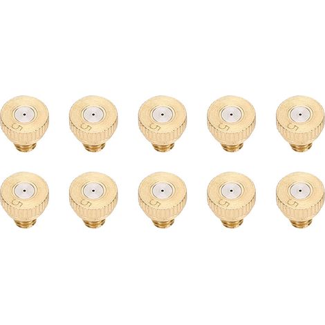 Lot de 10 buses de pulvérisation d'eau basse pression en laiton, pour brumisation d'eau (0,5 mm). (1/5)