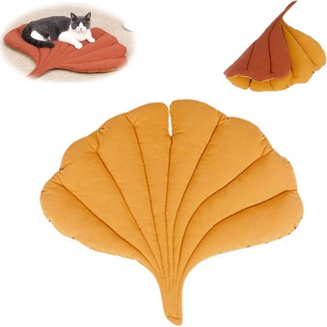 yellow-leaves Shaped Pet Blanket,cushion Household Dog Blanket Or Cat Blanket,extra Large Washable Funny Pet Pad,super Warm Soft Reusable Double S (1/5)