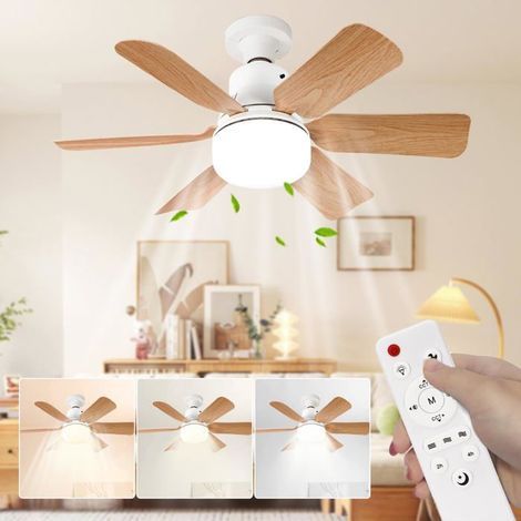 BelleRise - Deckenventilator mit Licht, Schlafzimmerleuchte, 3 Geschwindigkeitsstufen, einstellbare Helligkeit und Farbtemperatur. (1/5)