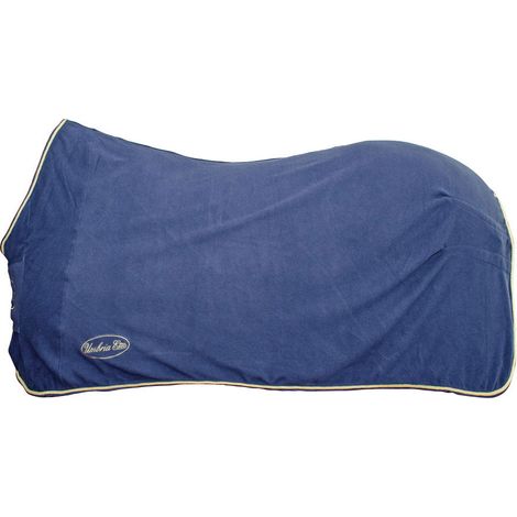 135 cm, Bleu marine: Couverture polaire pour cheval avec garnitures et fermetures avant non réglables (1/5)