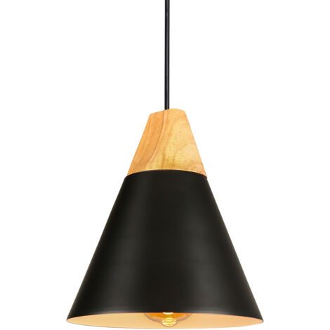 royaluxe- Lampe À Suspension Moderne Noire Suspension Luminaire Nordique Lustre Rétro Abat-Jour En Métal Ampoule E27 Suspension Intérieure (1/5)