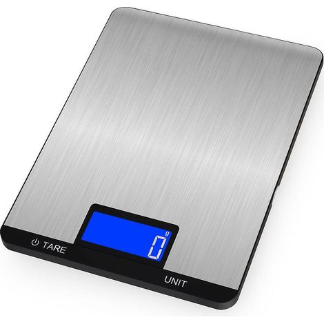 Digitale Küchenwaage 10 kg/22 lb, wiederaufladbar, mit LCD-Display, Touch-Tasten und 7-Zoll-Einheiten