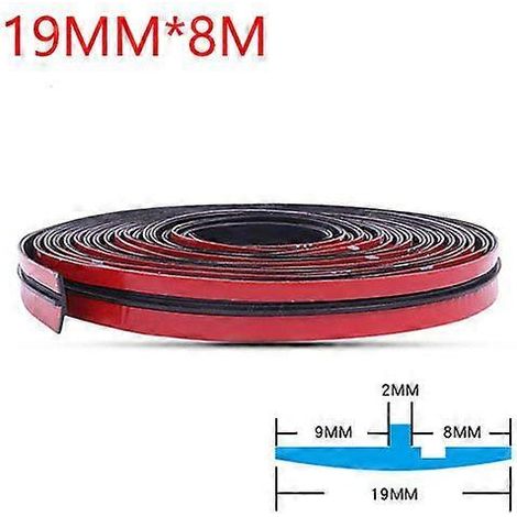 Bandes d'étanchéité en caoutchouc pour voiture, protection adhésive pour bords de vitres, pare-brise et toit, accessoires d'isolation phonique, 14 mm/19 mm, 8 m (1/5)