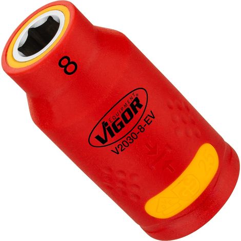 VIGOR Steckschlüsseleinsatz, EV, 3/8 (10 mm) Vierkant hohl, Außen Sechskant Profil, SW 8 mm (1/2)
