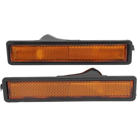 2 pièces lentille de couverture de feu de position latéral avant 63141377849 remplacement pour E30 E32 E34 318i 325i 525i 735i (Yellow) (1/5)