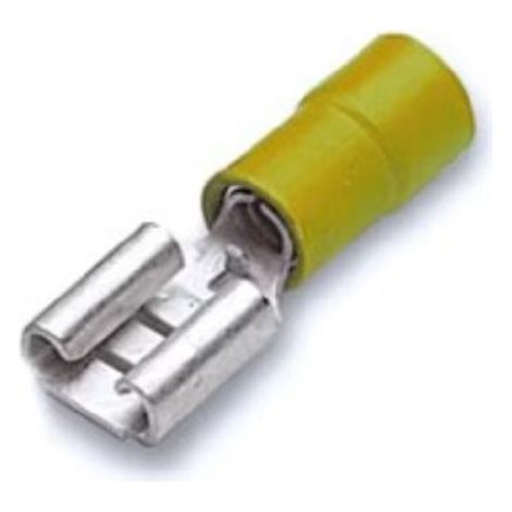 Cembre faston femmina giallo 6,35x0,8 4/6mm confezione da 100 pz gf-f608