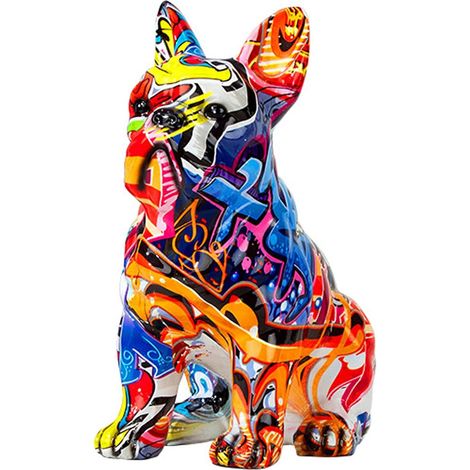 Statue Chat/éléphant/Lapin/Chien, Créatif Figurine Animale en Résine, Sculpture d'art Moderne, Statue Décorative pour la Maison, Bureau, Chambre, Salon, Cadeau pour Les Amoureux des Animaux (1/5)