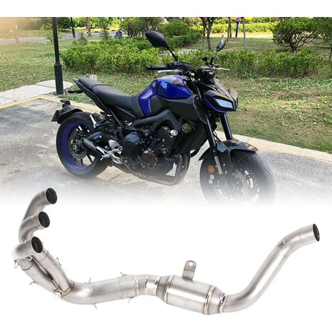 Modification du système d'échappement de moto : tube de liaison en alliage de titane pour la partie avant du tuyau d'échappement, adapté aux modèles YAMAHA MT09 2021-2022 surdimensionnés et en surpoid (1/5)