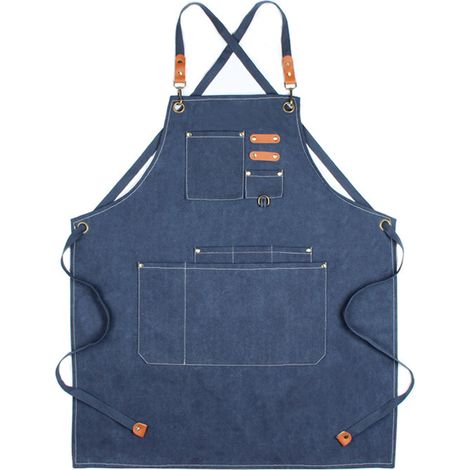 Tablier Croisé avec Bretelles Réglables - Tablier de Cuisine en Coton - Pour Homme et Femme - 1 Pièce (1/5)