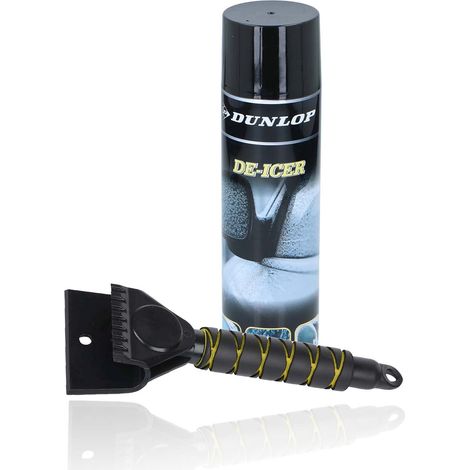 DUNLOP Kit Dégivreur 600ml & Grattoir 2-en-1 28cm - Dégivrage Rapide Vitres Auto, Poignée Ergonomique, Anti-Givre
