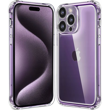 Funda para iPhone 15 Pro ANTICHOQUES TRANSPARENTE PLECKI + Cristal 9H (1/5)