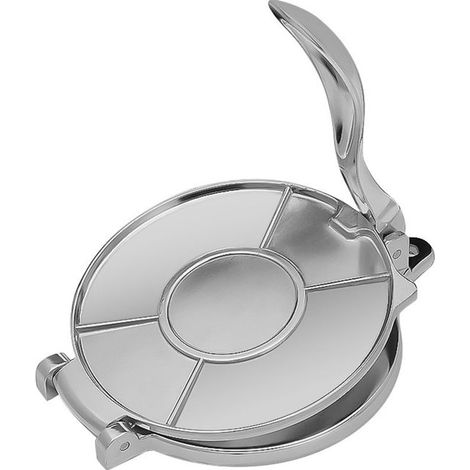 Presse à tortillas - Poêle à tortillas - Presse à tortillas - Presse à tacos - Ø 16 cm - Machine à roti - Argent - Alliage d'aluminium (1/3)