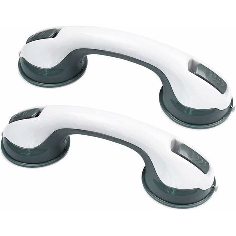 2 x Barres d'appui de douche mobiles en plastique sans perçage Barres d'appui de salle de bain Ventouse Poignées de baignoire Poignées antidérapantes pour chambres Toilettes Vestiaires (1/5)
