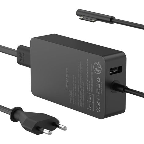 Chargeur Surface Pro 65W 15V 4A Alimentation pour Microsoft Surface 11/10/9/8/Pro 7/7+/6/5/4/3/X, Laptop 7/6/5/4/3/2, Go 4/3/2/1, Book 3/2/1 (1/5)