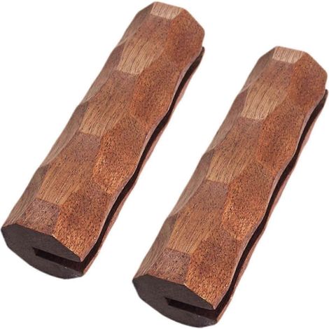 Lot de 2 poignées de poêle à griller avec isolation thermique, support multifonctionnel et facile à utiliser, accessoire de pique-nique et barbecue en bois.-Style A