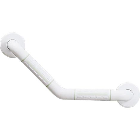 Barre D'appui De Douche, Barre D'appui Coudée à 135° En Acier Inoxydable Avec Poignée Antidérapante, Barre De Support De Main Courante De Sécurité Murale Pour Personnes âgées(Size:2525cm,Color:Blanc) (1/5)