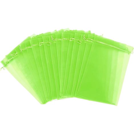 100 Pièces Sac Protection Raisin, Sacs Filets Protection Vert Sac Organza avec Cordon, Sacs Filets Protection des Grappes de Raisins Contre Guêpe Drosophile Scarabées Oiseaux, 20 30cm (1/5)