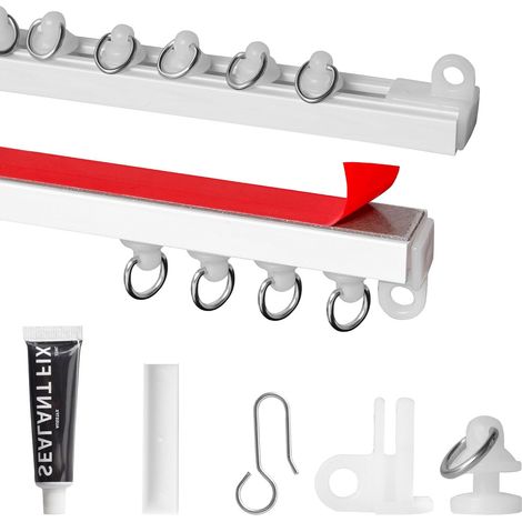 3 Meter Rail Rideaux Plafond Adhesif Tringle Rideau Sans Percage PVC (1/5)