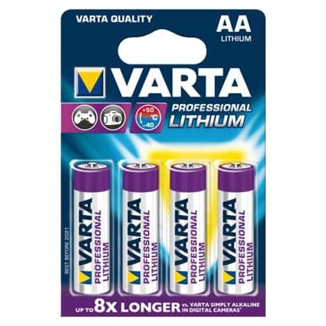 Varta - lr06 professionelle lithium 1 .5v 4 x aa - 6106301404 - 4008496680535