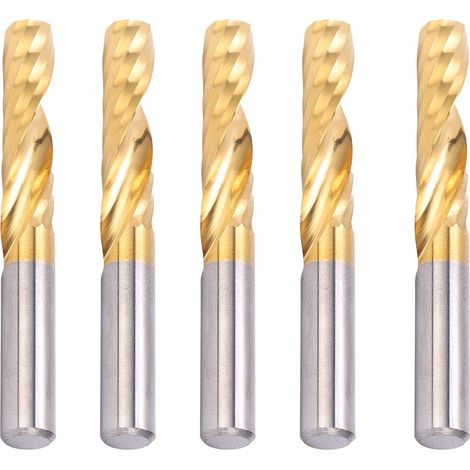 5-teiliges Set Spiralfräser aus HSS (Hochleistungs-Schnellstahl) für CNC-Bearbeitung, 6 x 25 x 50 mm (1/5)