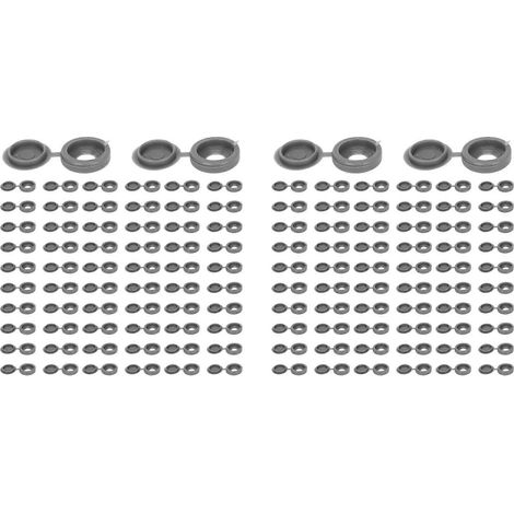 400 capuchons de vis à charnière en plastique, capuchons de vis, capuchons décoratifs de rechange à clipser (gris) (1/5)