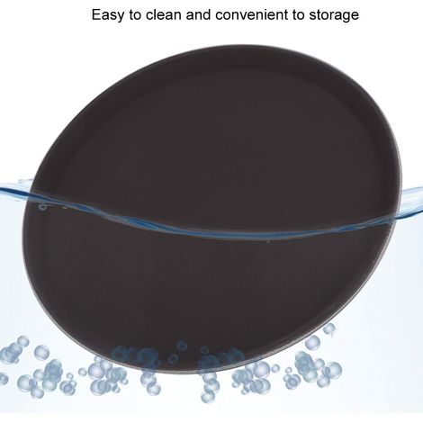 Plateau de service rond en plastique noir (28 cm) pour service à thé, fruits, bonbons et autres aliments (1/5)