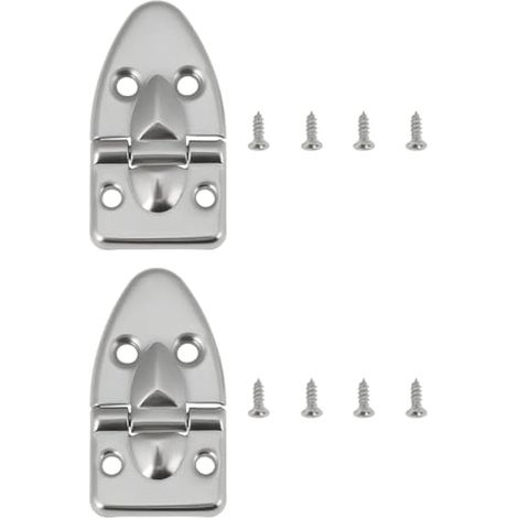 Boîte de 2 charnières argentées 90° pour étui de guitare et meuble piano