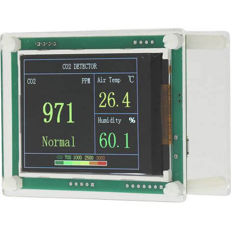 Moniteur de qualité de l'air, détecteur précis de qualité de l'air, détecteur numérique de CO2, testeur de dioxyde de carbone, analyseur d'air pour la maison et le bureau (1/5)