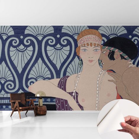 Carta da parati adesiva - lavabile - decorazione murale - per cucina - pellicola decorativa Coppia artistica 416x254 cm (1/5)