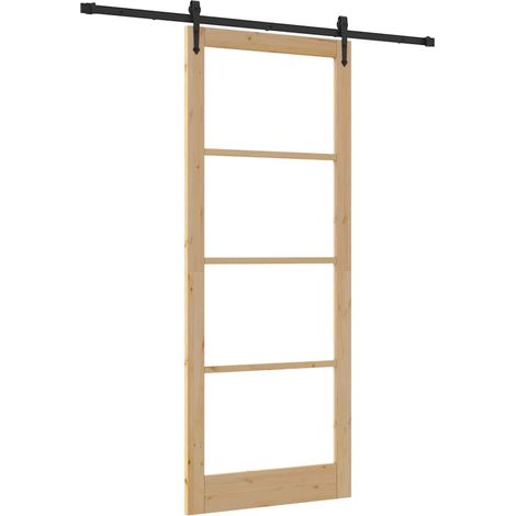 Maison Exclusive - Schiebetür Natürlich und Schwarz 93 x 232 cm
