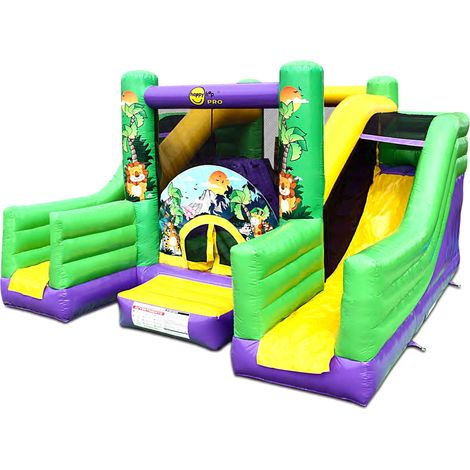 Castello Giostra Gonfiabile Jungle Super Bouncer con Pompa Inclusa Happy Hop Pro (1/3)