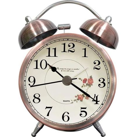 Coavas – Réveil lumineux enfant vintage silencieux – Réveil analogique en métal doré – Design rétro avec lentille en verr (1/4)