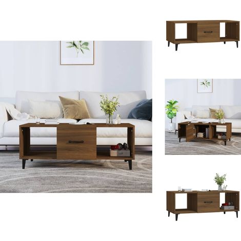 Couchtisch Braun Eichen-Optik 102x50x40 cm Holzwerkstoff - Couchtisch - Wohnzimmereinrichtung - Esszimmertisch - Holzmöbel - Sideboard (1/5)