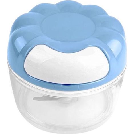 Mini procesador de alimentos manual, cortador de cebolla portátil con cuerda para verduras, utensilios de cocina y artículos de cocina (azul) (1/5)