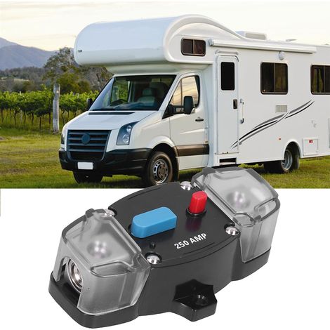 Interrupteur de fusible automatique à courant élevé (250 A) pour les mises à niveau des systèmes audio de voitures, camping-cars, yachts et bateaux. (1/5)