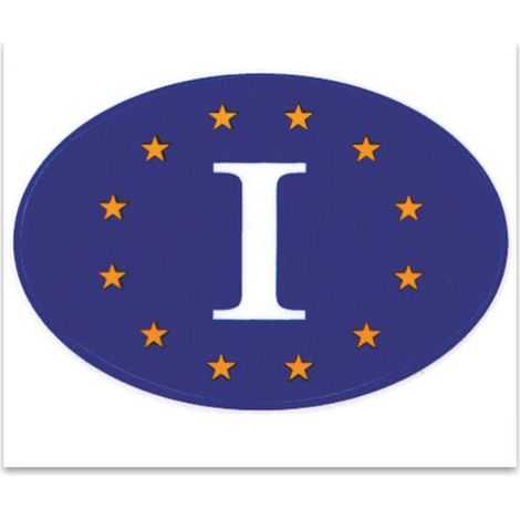 Adesivi Sticker Ovale Italia - Europa, 10 x 12 cm