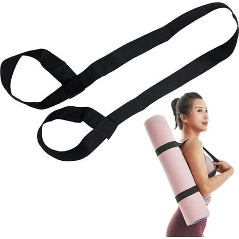 Cinghia per tappetino yoga per il trasporto: cinghia da trasporto in cotone e fibbie regolabili per tappetini yoga di tutte le dimensioni (1/5)