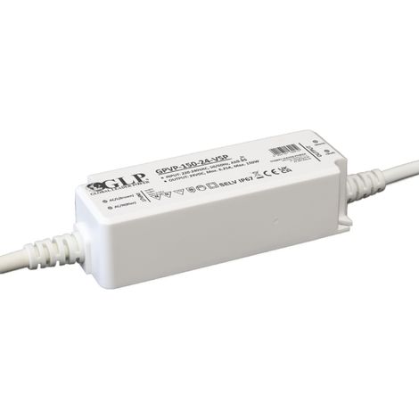 GPVP-150-24-VSP: Driver LED CV 24V/150W IP67 PFC Contenitore in plastica