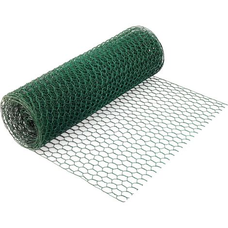Chicken Wire Mesh 6 m x 40 cm, Hexagonal Triple Twist Fence, Heavy Duty Chicken Coop Garden Wire for Poultry Fencing, Weatherproof, Green (1/5)