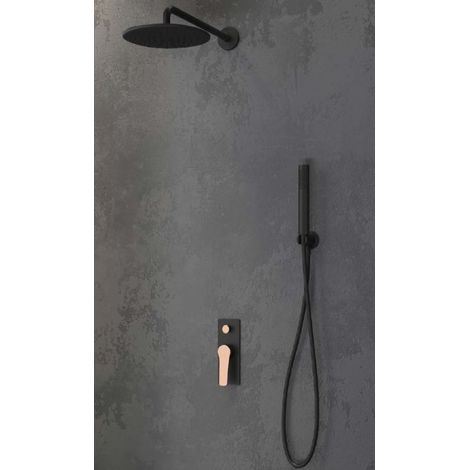 Ensemble de douche à encastrer ANDARE avec douchette-Chrome noir et rose gold---Chrome noir et rose gold (1/5)