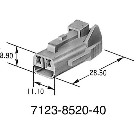 Yazaki 7123-8520-40 Connecteur automobile 2P Femelle - Z Type - Gris