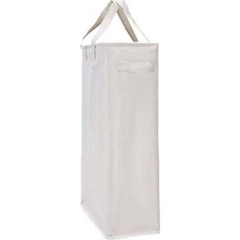 Laundry Hamper,Thin Laundry Basket Narrow Laundry Hamper Narrow Laundry Hamper with Folding Handle Dirty Laundry Fine Laundry Hamper Storage Box Organizer Off White (1/4)