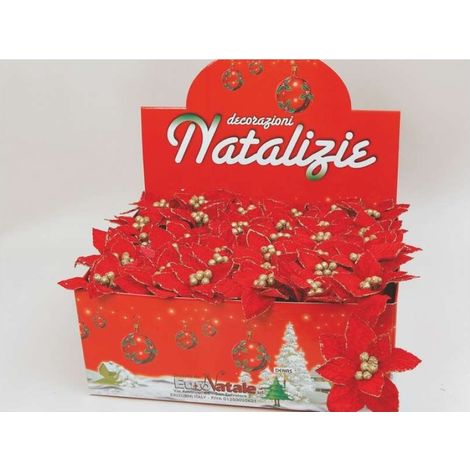 Stella di Natale con Stelo 48 cm - Rossa - Decorazione Natalizia