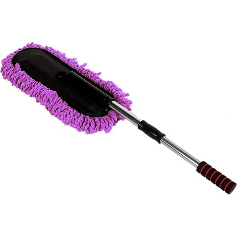 GARRYFIZH Brosse de nettoyage de voiture, plumeau de vitres, poignée rétractable en acier inoxydable, outil d'époussetage (violet) (1/5)