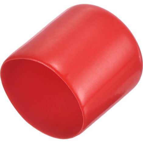 4pcs Embouts en Caoutchouc, 32 mm ID Vis Filetage Protecteur en PVC Embouts de Protection Flexible pour Tube Métallique, Câbles, Fils, Tige, Écrou et Cache Boulon, Rouge (1/5)