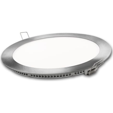Rundes, neutrales LED-Downlight mit 9 W in Mattsilber (1/2)