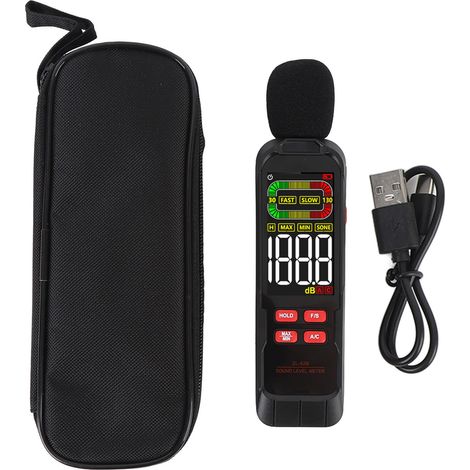 Sound Level Meter with AC Weighting LCD Color Screen Backlight Portable Noise Decibel Tester for Home Construction Site